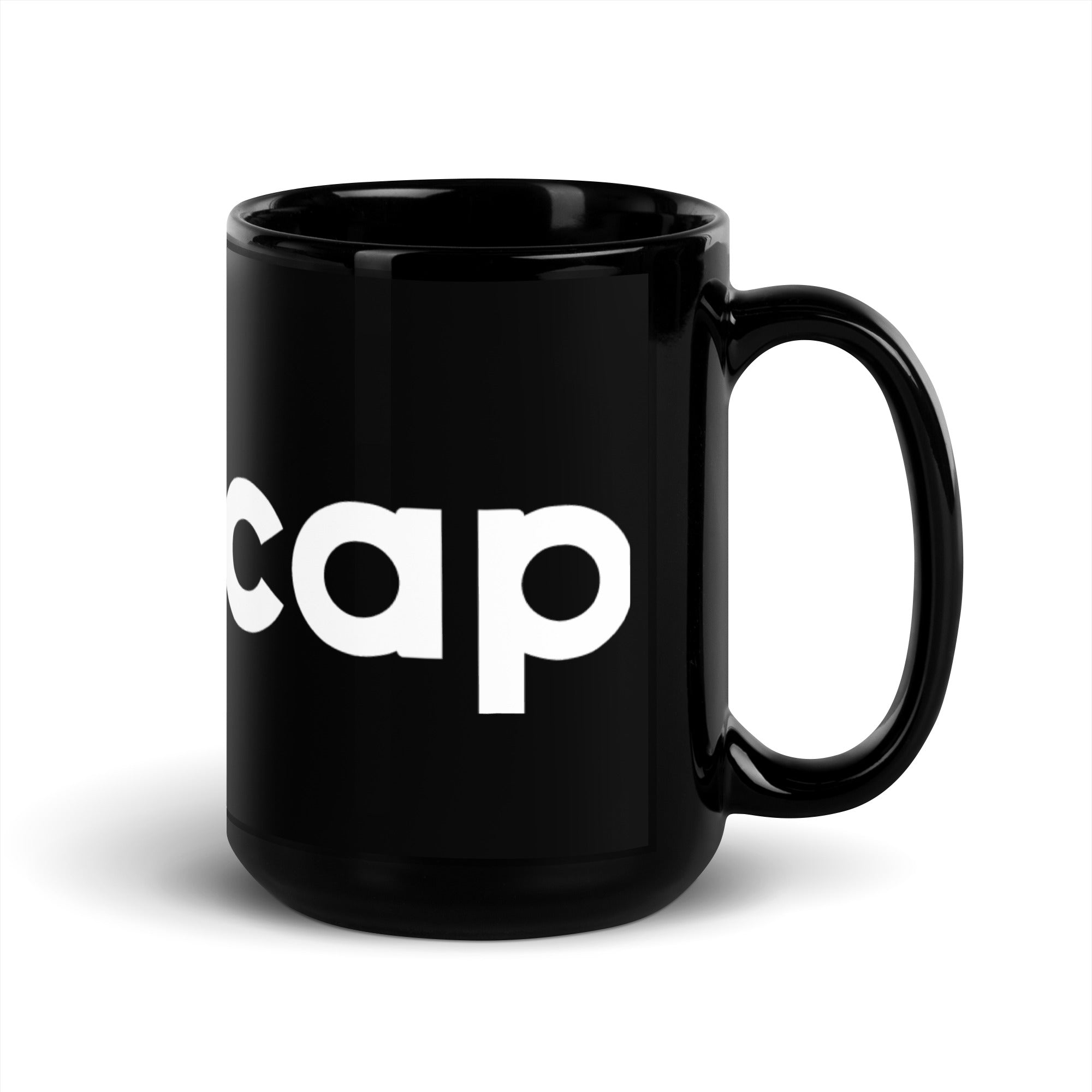 Uncap Black Glossy Mug